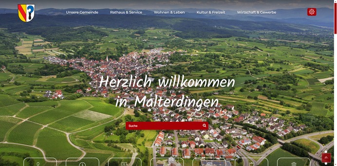 Startseite von der Homepage